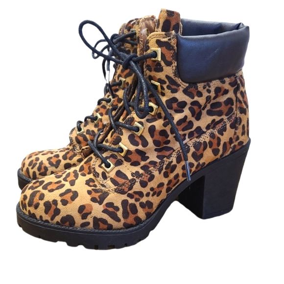 Zigi Soho Leopard Block Heel Booties size 8 - Picture 3 of 8